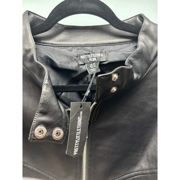 Prettylittlething Faux Leather Cropped Jacket, Size 20 - Picture 4 of 4